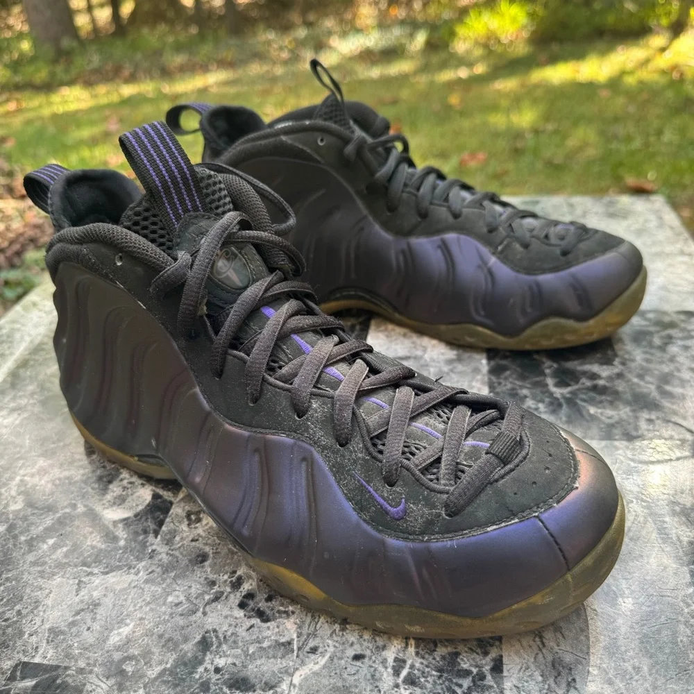 Nike Air Foamposite One Eggplant 2009 314996-051 Size 9.5 Men ( SOLE DETACHED) - Picture 10 of 16
